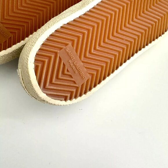 SAINT LAURENT Black/White Leopard Print Canvas Slip-On Sneakers Size 38.5 - Picture 9 of 10